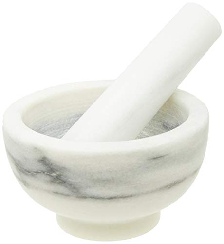 Pilao Marmore Para Temperos - Baixo - 11, 5cm Diam. Holar Branco