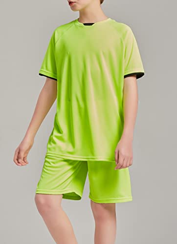 Danichins Boys Loose Athletic Moisture Wicking Shorts Performance Mesh Shorts (Black,Yellow,8) #TOP6