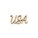 USA Script Word Unfinished Wood Cutout for Crafts, DIY Blank by LaserWoodShapes - 4 Inch