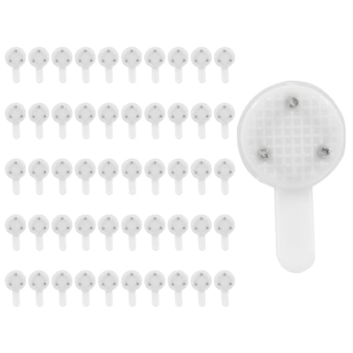 Image of Hordion 50 PCS Plastic Picture Hangers 25*15mm Photo Frame Hanging Hooks | Traceless Wall Hooks, Invisible Nail Hardwall Hanger for Hanging Picture, Photo, Frame