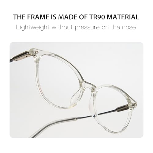 Image of Cyxus Round Blue Light Glasses Women Men Retro Circular Computer Glasses Anti Blue Light Blockers Reduce Eye-strain 8185