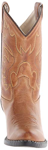 Old West Kids Boots Unisex-Child J Toe Leather Embroidered Western Boots, Tan Canyon (Little Kid), 2.5 US2