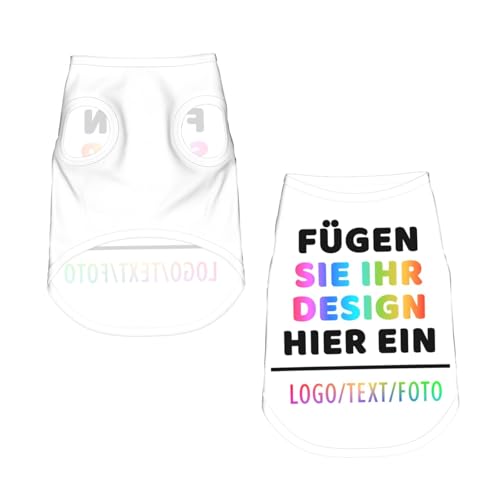 Personalisierte Hundemantel Personalisiert Hundejacke drucken Sie Ihrer Design Foto/Text/Logo Selbst gestalten Hundekostüm mit Bild Namen lustige Geschenke für Kleine, Mittelgroße Hunde, Katzen