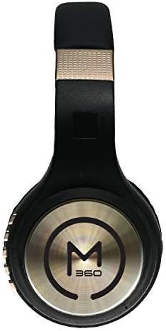 Miniatura 7 de Morpheus 360 Auriculares Bluetooth, auriculares inalámbricos sobre la oreja, auriculares inalámbricos con micrófono, negro con detalles dorados,