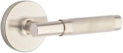 Emtek Select Privacy, Disk Rosette, T-Bar Stem, Knurled Handle (Right Hand, Polished Nickel)