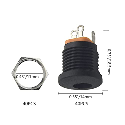 Conector DC Power Hembra 5.5x2.1mm 40 piezas miniatura 3