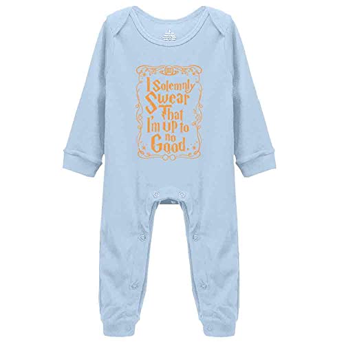 Image of Snagminio I Solemnly Swear I Am Up to No Good Unisex Baby Cloths Birth Announcement Bodysuit Newborn Rompers K-Blue