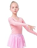 Daydance Pink Toddler Girl's Dance Sweater Cropped Pullover Ballet Top Warm Up for Leotards