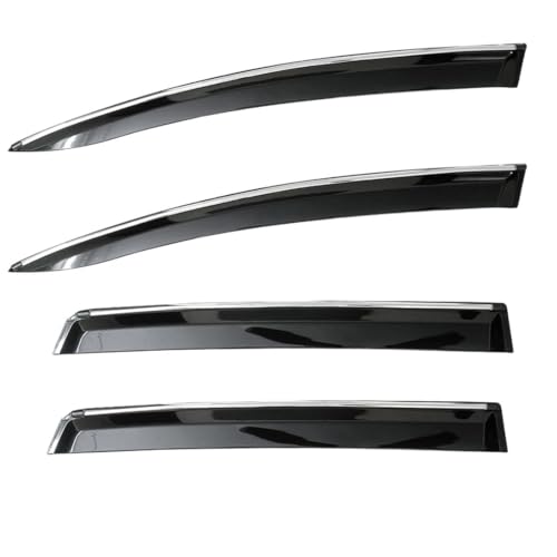 Image of CAR SAAZ Unbreakable Chrome Smoke Door Visor for Matiz| Premium Sun, Rain Wind Deflector Chrome Strip Side Door Rain Visor - Set of 4 Pcs