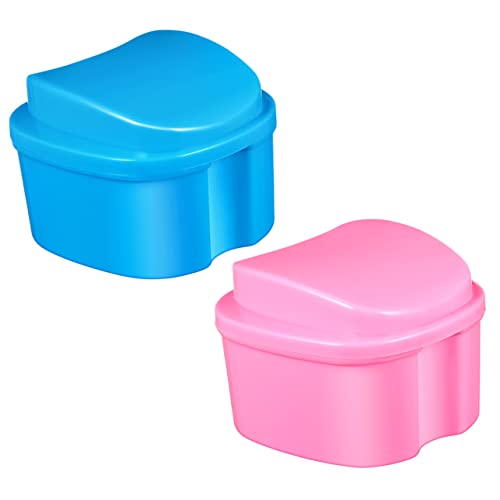 VINTORKY 2 piezas Estuche Portátil para y Prótesis Caja de Resistente y Ligera para y Almacenamiento Seguro Diseño Compacto Colores Azul y Rosa