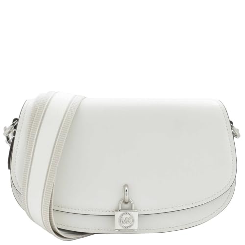 Michael Kors Mila Medium East/West Sling Messenger Optic White One Size