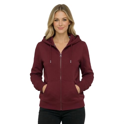 Image of HOODLIFE Women's Zip-Up Hoodie Sweatshirt - Soft Cotton Fleece Jacket with Hood, Full Zipper, Kangaroo Pocket, Casual Winter Hoodie for Women
