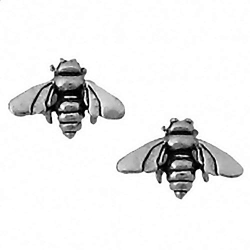 Bee Earrings Studs Tiny Mini Bumble Honey Stainless Steel BEE Flying Stud Earring - Main Image