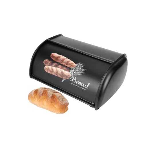 Tiiyee Bread Box - 34x23x14.5cm Matte Stainless Steel Storage Container with Roll-Up Lid, Fingerprint Resistant Kitchen Organiser for Breads and Buns - Image 5