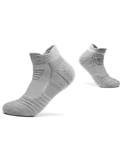 Athletic Running Ankle Socks, Compression Short Anti-slid Cushioned Breathable Low Cut Sports Socks for Men Women, 3 Pairs4