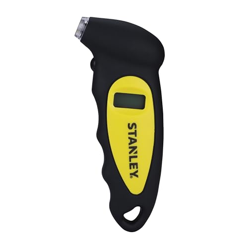 STANLEY STHT80874-0 Manómetro Digital con LED Integrado para Neumáticos, Medidor de Presión, Pantalla Digital, Mango Cómodo, Precisión 0.01, Incluye Pilas