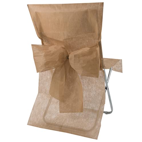 Décoration de fête avec Housse de Chaise avec Noeud Naturel (x10) REF/2931 50 x 95 cm