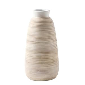 2024 Update ALMA White Tall Vase 11 Inch Tall, Ceramic Boho Vase for Tulips|Medium Table Vase for Pampas Grass in Any Modern Home Decor,Kitchen Table Centerpiece, Shelf, Mantel Decor