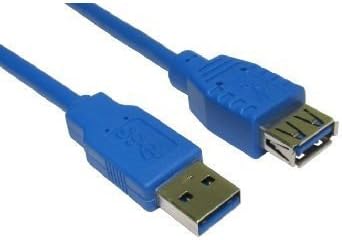 rhinocables USB 3.0 Extension A Female to A Male Cable Plug End Superfast Data Transfer Sync Wire Extender for External Hard Drive, DVD, Blu-ray, PC, Laptop, Printer 'Blue, 2m'