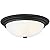 DESIGNERS FOUNTAIN 2-Light Flush Mount Ceiling Light, 11 Inch Lighting Fixture for Kitchen, Bedroom, Bathroom, and Hallway, Matte Black with Etched Glass, 1257S-MB-W