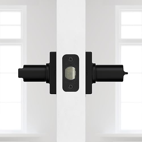 Image of Kwikset Casey Hallway Passage and Bed /Bath Privacy Door Handle 6 Pack, 3 Passage Levers and 3 Privacy Levers, Matte Black Reversible Interior Handles, with Microban