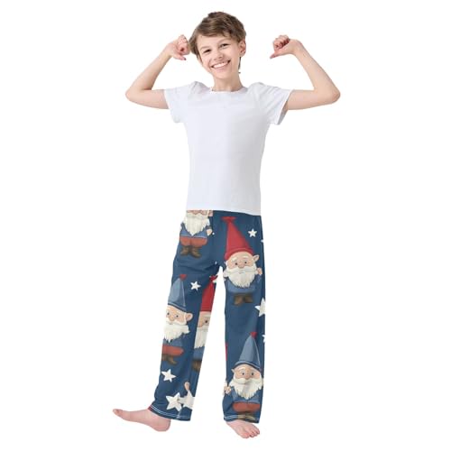 Gnome with Star Boys Long Pants Soft Trousers Elastic Waist Kids Lounge Bottoms with Pockets S-XL2