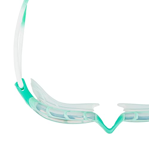 Zoggs Predator Adult Swimming Goggles (Smoke Lens, Green/Clear, Small) Womens & Mens Goggles Swimming Adult with UV Lens - Image 3
