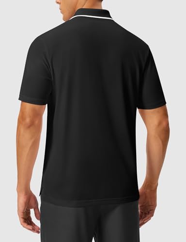 Image of Rdruko Men's Polo Shirts Short Sleeve Quick Dry Outdoor Golf Sports Shirts with Pocket