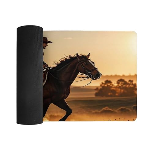 Desk Pad Protector 24x12 Inch Extended Cowboys Riding Horses miniatura 3