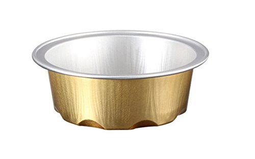 Keisen 2 4/5" 50Ml 100/Pk 2Oz Mini Disposable Aluminum Foil Cups For Muffin Cupcake Baking Bake Utility Ramekin Cup (Gold) #TOP3