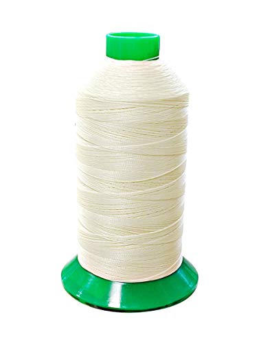 Hilo de poliéster bonded natural blanco para tapicería miniatura 1