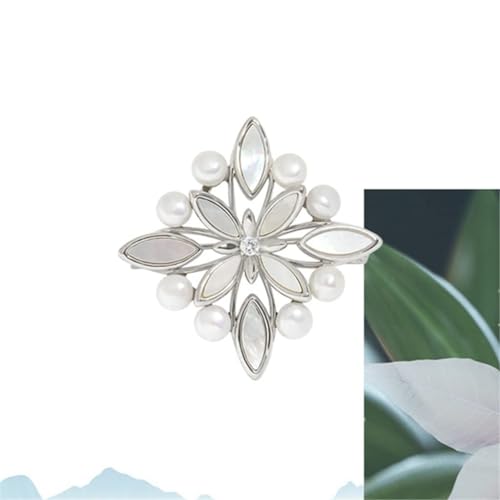 Broche perle fleur été pour robe et manteau long élégant - 4