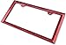 Creathome 3D Shining Red License Plate Frames, Pure Zinc Alloy Metal with Triangle Patterned