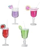 4-teiliges Mini-Bar-Set im Maßstab 1:12 – Hyperrealistische Wein- und Cocktailflaschen aus Kunstharz für Puppenhaus-Küchen, Architekturmodelle & Foto-Requisiten