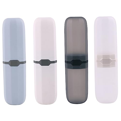 KOMBIUDA 4Pcs Portable Travel Toothbrush and Toothpaste Holder for Lightweight Durable Organizer for Camping Business Trips and Everyday Use