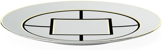 Villeroy & Boch MetroChic Dessert/Breakfast Plate, 8.75 in Diameter, White/Black/Gold