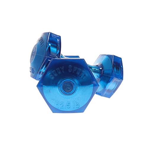 Body Sport Urethane Aerobic Dumbbells, 12.5 Lb. Pair, Premium Hand Weights With Solid Steel Core & Ergonomic Gel Coating For Fitness Training & Strength Building #TOP5