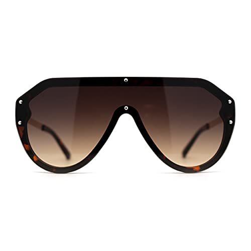 Mens Futuristic Shield Racer Rimless Sunglasses2