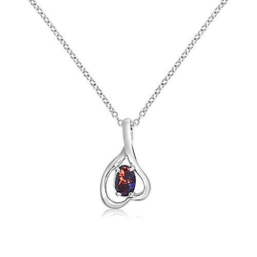Red Blue Opal Necklace By Alcheri | Twirl Natural Opal Triplet Sterling Silver Necklace For Women | Holiday Gift, 18" #TOP2