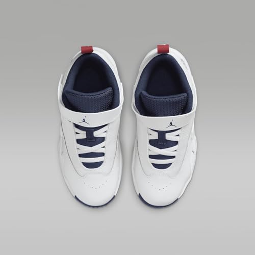 Jordan Max Aura 6 Little Kids' Shoes (FQ8299-100, White/Varsity Red/Midnight Navy) Size 1.54