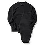 [Nutopia] フリース パジャマ メンズ 上下 ブラック/L