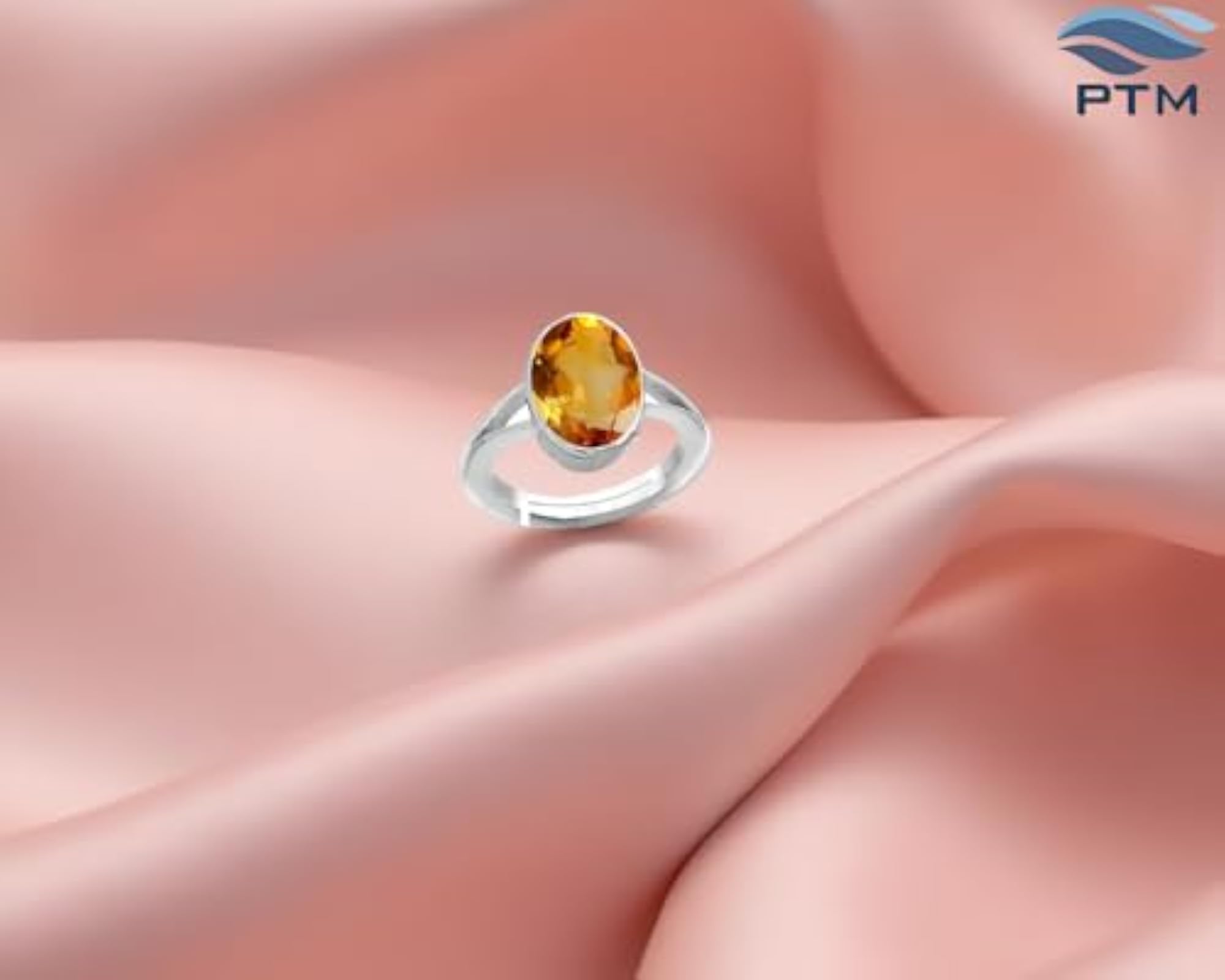Men's Natural Citrine 10.25 Ratti Sterling Silver Adjustable Ring