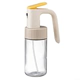 Honseadek Botella de vidrio con pulverizador de aceite, dispensador de aceite de cocina de vidrio de grado alimenticio, pulverizador de niebla a prueba de fugas para aceite de oliva, vinagre, salsa de