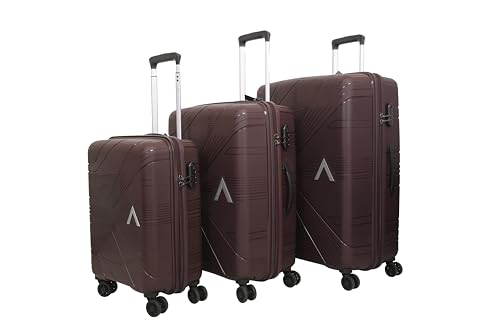 Image of VIP Aristocrat Set of 3 Hard Suitcase Cabin, (55+66+76Cm) Check-in Lightweight Luggage with 8 Strong Wheels,Secured Combination Lock,Xtra Strong Zipper & 7 Years International Warranty (Brown)