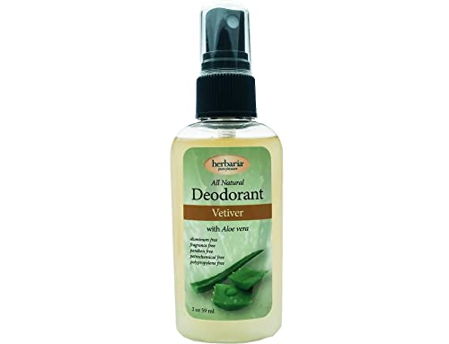 Herbaria Vetiver Deodorant All-Natural with Essential Oils 2oz. Gentle, Effective. No Aluminum, No Synthetics. Enjoy Herbaria Soaps and Other Skin-Friendly Products.