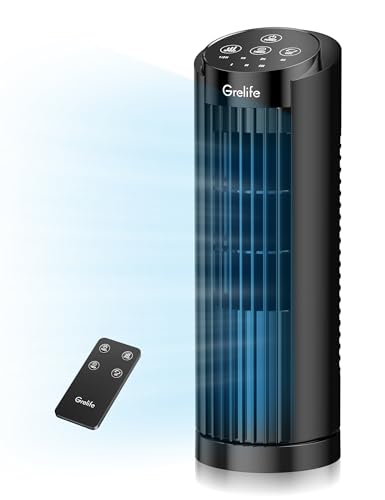 Grelife Tower Fan with Remote Control, Fast Cooling Desktop Fan, ...