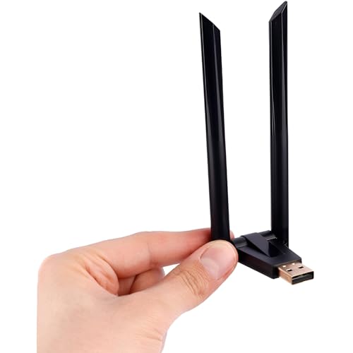 Image of USB WiFi Bluetooth Adapter 1300Mbps USB 3.0 Network Dongle with 5dBi High Gain Dual Antennas Dual Band 2.4 /5Ghz Wireless Network External Receiver Driver Free (1300 MBPS Dual Band + Bluetooth)