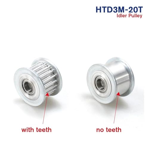 Polea tensora de polea tensora 3M 20T aluminio sin dientes diámetro bore 3mm pack de 5 3