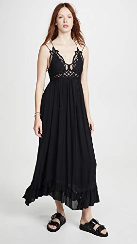 Free People Adella Maxi Slip Black Sm #TOP4