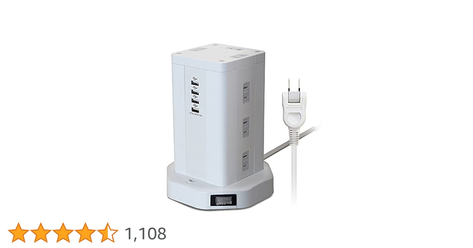 Amazon.co.jp: STYLED タワー型 電源タップ 延長コード